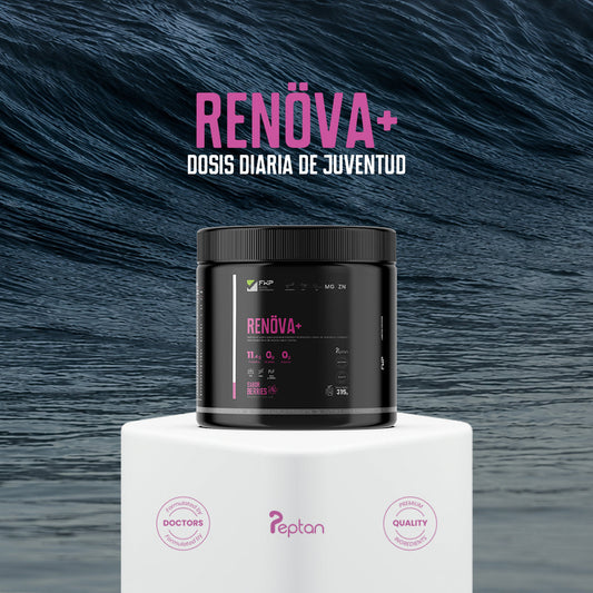 RENÖVA+ POTE | Colágeno Hidrolizado con Biopéptidos Activos, Resveratrol y Coenzima Q10